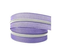 Cerniera universale in nylon su nastro, 5#, per costruire e riparare borse, giacche e indumenti,Viola-argento,3 metri