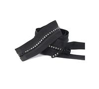 Cerniere 5 Cerniere in Resina con Strass, Cerniere Decorative Aperte, for Giacche, Borse, Vestiti, Accessori for Cucire Fai da Te(Black,70cm)