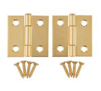 Cerniere a battuta placcate in ottone | 1 1/2"""" di altezza x 1 1/2"""" di larghezza | Confezione da 2 | Cerniera per anta di mobile con perno rimov