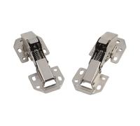 Cerniere a chiusura ammortizzata per armadietti, confezione da 4 pezzi, montaggio superficiale in acciaio inox, per ante di credenze della cucina, installazione a incasso a metà sovrapposizione