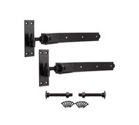 Cerniere a fascia regolabili per cancelli da campo o da giardino, resistenti e resistenti, fornite in coppia con tutti i fissaggi (457 mm)