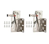 Cerniere a molla for vassoio ribaltabile - Angolo di apertura 50° - Cerniere for mobili da cucina - 1/2 coppia - Finitura argento(1 pair)