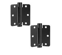 Cerniere a molla per porte a chiusura automatica, confezione da 2, colore nero piatto - 3 1/2 x 3 1/2 pollice per porte - 1/4 di pollice raggio