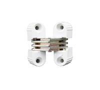 Cerniere a Scomparsa 6 pezzi cerniere nascoste in plastica ferro porta pieghevole invisibile cerniera a botte a scomparsa in sostituzione hardware for mobili(White)