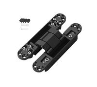 Cerniere a scomparsa, in lega di zinco, per porte a croce, con carico di 40 kg, per porte in legno e pieghevoli (nero satinato)