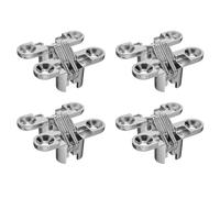 Cerniere a Scomparsa Mobili pieghevoli nascosti Oncealed Heavy Duty for armadietto, armadio, scatola di legno, cerniera for porta, hardware, strumento, a croce(Silver 4Pcs)