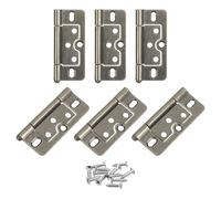 Cerniere a scomparsa pieghevoli, 6 pezzi, 3x1,4 pollici, cerniere for porte, cerniere for porte a soffietto, cerniere antirumore, placcatura for mobili, armadi, finestre, guardaroba con viti, colore s