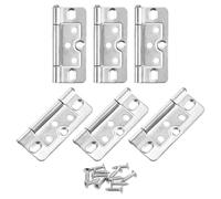 Cerniere a scomparsa pieghevoli, 6 pezzi, 3x1,4 pollici, cerniere for porte, cerniere for porte a soffietto, cerniere antirumore, placcatura for mobili, armadi, finestre, guardaroba con viti, colore s