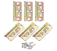 Cerniere a scomparsa pieghevoli, 6 pezzi, 3x1,4 pollici, cerniere for porte, cerniere for porte a soffietto, cerniere antirumore, placcatura for mobili, armadi, finestre, guardaroba con viti, colore s
