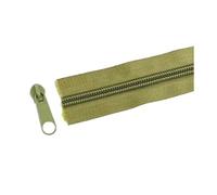 Cerniere a spirale in nylon da 1 a 10 metri con cursori per borse per indumenti, scarpe, kit di riparazione per cucito fai da te, 3# o 5#,Verde militare,No5-5 metri 5 pezzi