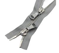 Cerniere a spirale in resina, 8# Doppi cursori bidirezionali in metallo con cerniera aperta multicolore 80-120 cm for la riparazione del cappotto fai da te(Greysilver,100CM-8#)