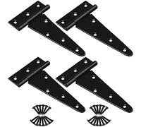 Cerniere a T da 20,3 cm, resistenti cerniere per porte di capannoni, cerniere a T per recinzioni in legno, porte da cortile, cancelli per porte di fienili, 4 pezzi