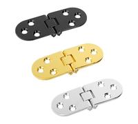 Cerniere ad avvitamento con patta pieghevole da 180 gradi, 2 pezzi, cerniera angolo arrotondato for porta dell'armadio tavolo(Black 2pcs)