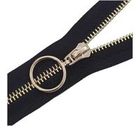 Cerniere aperte, 1 pz cerniere invisibili, cerniera aperta, chiuse, 5 da 15-45 cm, for cucire accessori for indumenti con cerniera/dente oro nero/20(Black Gold Tooth,25Cm)