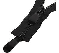 cerniere aperte, Cerniera doppia aperta in resina nera 15#, cerniere a testa 70 80 90 100 120 150 cm, modelli grandi allungati verso il basso, 1 pezzo(95CM)