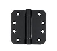 Cerniere automatiche a chiusura automatica per porta in acciaio inox, 10,2 x 10,2 cm, raggio 5/8", cerniera a molla nera, cerniere resistenti per interni fuoco esterno dispensa cantina porte anteriori, confezione da 4