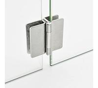 Cerniere Cerniera per Porta in Vetro Senza Foro Morsetti per Vetro per armadietto in Acciaio Inossidabile Clip Senza Foratura Doppio Lato (2 Pezzi)