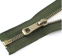 Cerniere con estremità aperta, Cerniere a spirale, Cerniere invisibili, Cerniera in metallo, Cerniera in metallo con chiusura automatica aperta 5# Verde militare for vestiti, scarpe, tasche, indumenti
