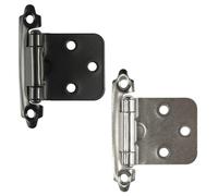 Cerniere decorative for mobili da cucina in legno con chiusura automatica, da 1/2", con telaio frontale sovrapposto, cerniera a molla for anta di armadietto(M00128-B Black 2PS)