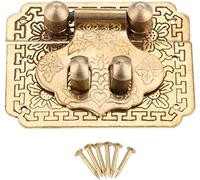 Cerniere decorative retrò,cerniera antica,cerniere decorative retrò 1Pc 50 * 40mm Bronzo antico Scatola in ottone Hasp Lock Toggle Chiusura a scatto Fibbie for portagioie Valigia Chiusura a clip Mobil