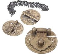 Cerniere decorative retrò, cerniera antica, cerniere decorative retrò 3 pezzi/set set di serrature in ottone vintage 36 mm scatola di legno vaso fibbia chiusura a scrocco con cerniere decorative cerni