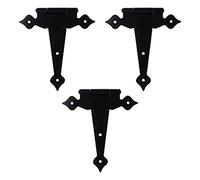 Cerniere di servizio T pesanti, Cerniera for Porta a Forma di T con Cinghia 8 Fori for Viti Posizionamento Ferro Antiruggine Nero 20x19x2 cm