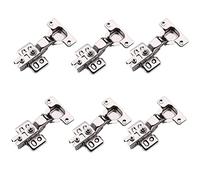 Cerniere for armadietti da 6 pezzi, cerniera idraulica silenziosa Cerniera pieghevole Cerniera for porta con combinazione nascosta for mobili con chiusura morbida 28 mm, Big Bend(Middle Bend)