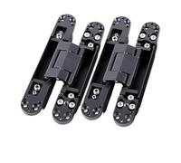 Cerniere for porte 2 pezzi, nascoste, regolabili, con apertura verso l'esterno in legno a croce(2PCS 80KG-black)