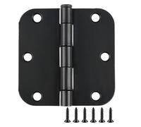 Cerniere For Porte Angolari Con Raggio Da 3,5" Nere Opache | Opzioni in confezione da 2/10/20/30, design a doppia piegatura in ferro piatto, viti di montaggio incluse.(Black-30Pcs)
