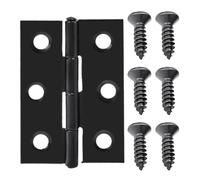 Cerniere for porte nere in acciaio inossidabile con viti, piastra di montaggio for mobili, cassetti e staffe di fissaggio piatte(4 sets)