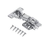 Cerniere idrauliche in acciaio inossidabile Cerniere per armadi resistenti alla ruggine placcate in nichel con nucleo in rame 6 pezzi Bracci ispessenti per armadietto Armadio (Dritto Intero Coperto)