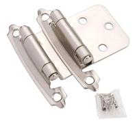 cerniere in acciaio inossidabile, 2 pz. Bicolore con chiusura automatica a molla nascosta Soft-Close Overlay Cerniere a filo Porte Finestre(Silver)