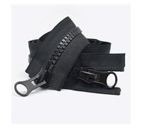 Cerniere in nylon a spirale, cursori per cerniere, Cerniere Cerniera 60-250cm Doppi cursori Cerniera aperta Giacca Cappotto Tenda Nero Cerniere Fai da te Cucito Accessori for abbigliamento(Schwarz,60C