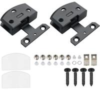Cerniere in vetro 2 pezzi cerniera for porta in vetro senza foro in clip ferramenta in acciaio inox vetrina mobile in for mobili fretta(Black)