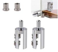 Cerniere in vetro 2 pezzi cerniere pivotanti for porte in vetro senza telaio, clip for in con perno, kit cerniera morsetto in ottone regolabile for in da 3~5 mm/6~8 mm(Silver,3 5mm)