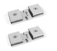 Cerniere in vetro 2 pezzi fai da te for armadietto parete a morsetto girevole adatto for cerniera in vetro doccia 5-8 mm di spessore(Black,5 8MM)