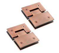 Cerniere in vetro Morsetto for cancello da bagno in vetro 180 gradi, senza cornice, in acciaio inossidabile 304, resistente, for vetro-vetro, confezione 2, for 8-12 mm(Antique Copper)