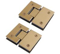 Cerniere in vetro Morsetto for cancello da bagno in vetro 180 gradi, senza cornice, in acciaio inossidabile 304, resistente, for vetro-vetro, confezione 2, for 8-12 mm(Gold)