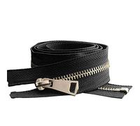 Cerniere invisibili, cerniere aperte, cerniere chiuse, cerniere in metallo, cerniere in metallo dorato con chiusura automatica colorate da 5 pollici, fai da te, artigianali(Black,Length 80cm)