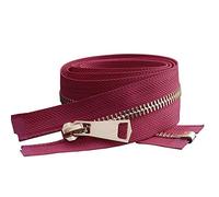 Cerniere invisibili, cerniere aperte, cerniere chiuse, cerniere in metallo, cerniere in metallo dorato con chiusura automatica colorate da 5 pollici, fai da te, artigianali(Wine Red,Length 70cm)