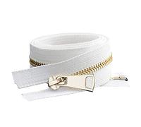Cerniere invisibili, cerniere aperte, cerniere chiuse, cerniere in metallo, cerniere in metallo dorato con chiusura automatica colorate da 5 pollici, fai da te, artigianali(White,Length 60cm)
