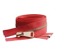 Cerniere invisibili, cerniere aperte, cerniere chiuse, cerniere in metallo, cerniere in metallo dorato con chiusura automatica colorate da 5 pollici, fai da te, artigianali(Red,Length 60cm)