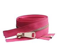 Cerniere invisibili, cerniere aperte, cerniere chiuse, cerniere in metallo, cerniere in metallo dorato con chiusura automatica colorate da 5 pollici, fai da te, artigianali(Rose Red,Length 70cm)