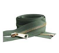 Cerniere invisibili, cerniere aperte, cerniere chiuse, cerniere in metallo, cerniere in metallo dorato con chiusura automatica colorate da 5 pollici, fai da te, artigianali(Army Green,Length 30cm)