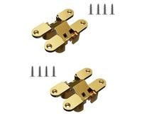 Cerniere invisibili da 2/4/6/8 pezzi, in lega di zinco resistente, cerniere for porte nascoste a croce di 180 gradi, casa, estetica, for mobili, credenza(Gold,4pcs)