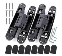 Cerniere invisibili for porte, 2 pezzi, cerniere nascoste for porte in legno con apertura verso l'esterno e regolabili(2PCS 40KG-black)