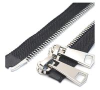 Cerniere lampo metallo 80cm doppio cursore nero, divisibile, giacca