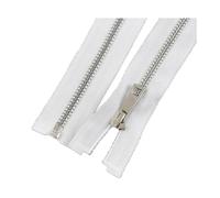 Cerniere lampo per cucire Cerniera for borse, 2 cerniere in metallo da 5#, cerniere aperte, cerniere for giacche e cappotti, accessori for cucire(White,60cm)