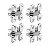 Cerniere Nascoste a Croce, Cardini Invisibili per Porte Pieghevoli a 180 Gradi, Hardware per Mobili, Porte in Legno, Scatole di Legno, 4 Pezzi