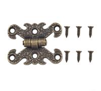 Cerniere per ante di armadietti, in bronzo retrò, confezione da 4 (bronzo S | lega di zinco, dimensioni 40 x 30 mm, design decorativo della testa, resistente alla ruggine, include viti di montaggio
